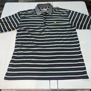 Slazenger Black and Gray Polo Shirt Classic Striped Design